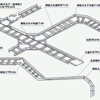 梯式電纜橋架安裝示意圖